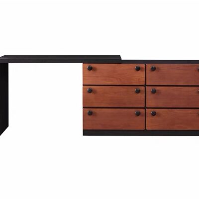 中古风大小户型卧室伸缩款收纳妆台一体梳妆柜