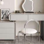 意式极简风家用梳妆台 简约卧室梳妆打扮妆台组合