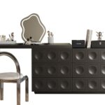 意式极简风家用卧室烤漆工艺梳妆台斗柜一体大小户型带妆镜妆台