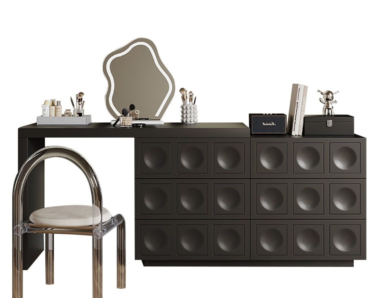 意式极简风家用卧室烤漆工艺梳妆台斗柜一体大小户型带妆镜妆台 意式极简风家用卧室烤漆工艺梳妆台斗柜一体大小户型带妆镜妆台