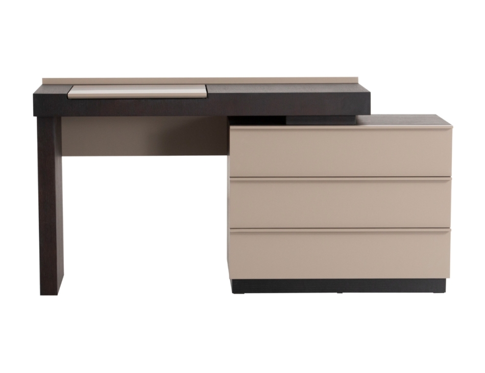 迪多那系列 意式极简卧室台面收纳柜一体梳妆柜带妆镜可伸缩妆台