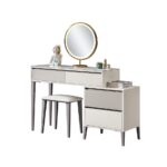 简约北欧系列 经济实用款带镜子带妆凳伸缩妆台