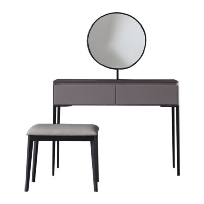意式简约小户型梳妆台极简时尚妆台妆凳组合(无边柜)