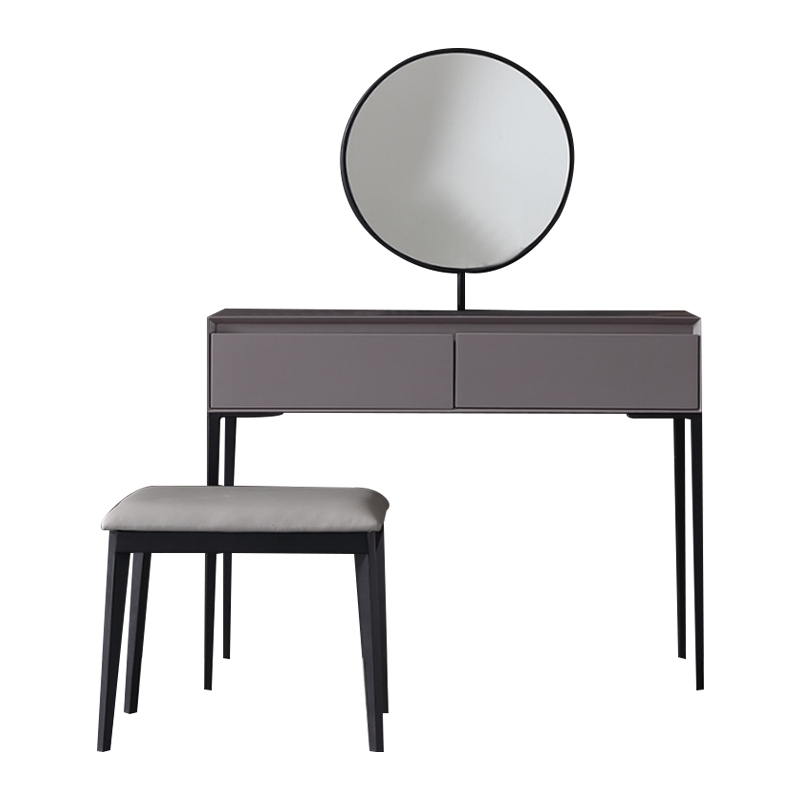 意式简约小户型梳妆台极简时尚妆台妆凳组合(无边柜)